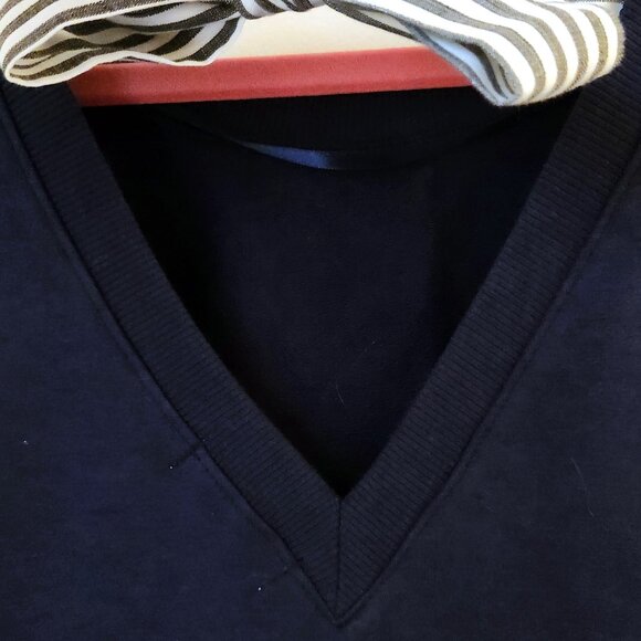 Kenzie Jeans Navy Striped Bow Top Sweatshirt Cotton Rayon Spandex Size M-L - Picture 5 of 13